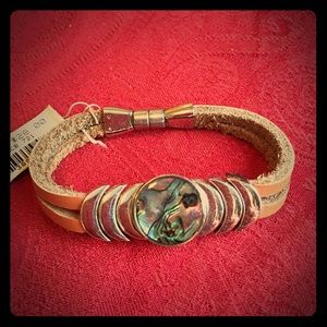 NWT Leather bracelet with magnetic clasp.